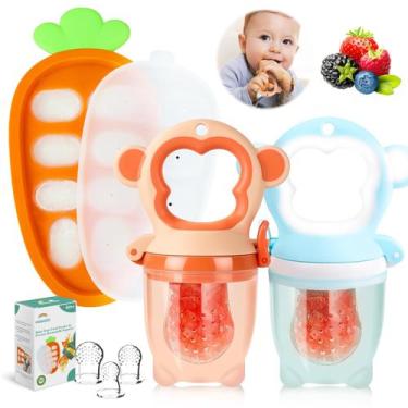 Imagem de  Chupete HAOBAOBEI Alimentador de Frutas para Bebé Combo de Silicona 