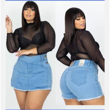 Imagem de Short Saia PLus Size - Nanda Fashion Boutique, Azul, 50