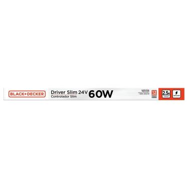 Imagem de Fonte Driver Slim Fita de Led 100-240V 2.5A 60W Black+Decker