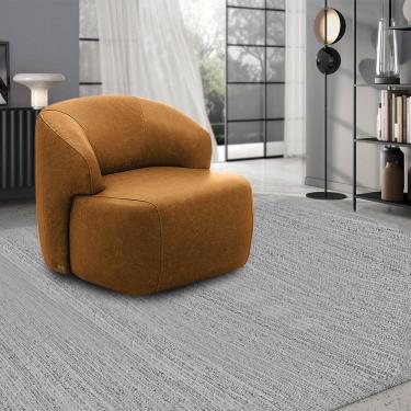 Imagem de Poltrona Decorativa Charlote Sala de Estar Base Fixa Couro Caramelo Manchado G88 - Gran Belo