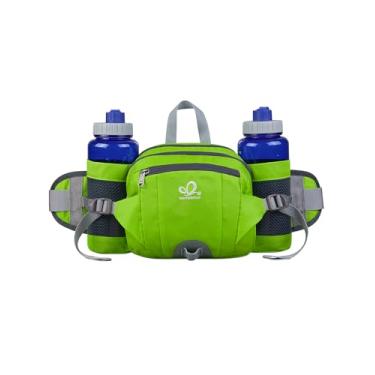 Imagem de WATERFLY Pochete de cintura: pochete 2 suportes de garrafa de água cinto lombar caminhada corrida corrida acampamento homem grande mulher (garrafa não incluída)