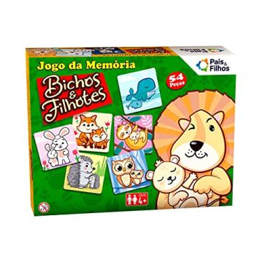 Imagem de Pais & Filhos, Jogo da Memória, Bichos e Filhotes, 54 Peças, Multicor