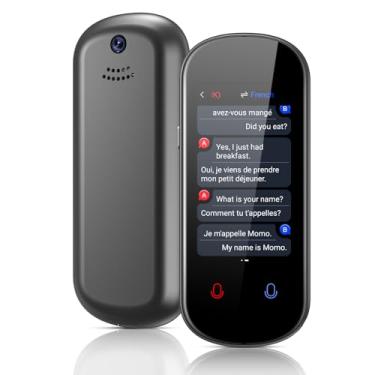 Imagem de Dispositivo tradutor de idiomas, mais de 137 idiomas, bidirecional, dispositivo tradutor de voz em tempo real, suporte offline, gravação e tradução de fotos, tradutor instantâneo portátil de alta