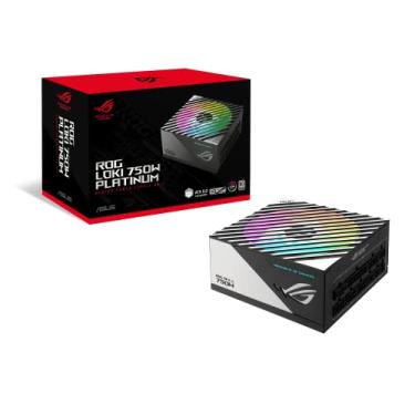Imagem de ASUS ROG Loki SFX-L 750W Platinum (fonte de alimentação totalmente modular, platina 80+, certificado Lambda A, ventilador PWM ARGB de 120 mm, Aura Sync, compatível com ATX 3.0, pronto para PCIe 5.0