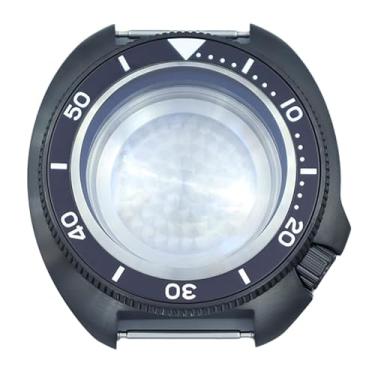 Imagem de FEIYASHI Caixa de relógio preta de aço inoxidável de mergulho luxuosa de 44 mm, vidro de safira, à prova d'água, 100 m, para NH35 NH36/34, peça de relógio com movimento, Anel Chapter 6 preto escuro