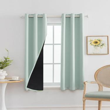 Imagem de Anytime Conjunto de cortinas 100% blackout, cortinas de janela com isolamento térmico e eficiência energética para quarto de hóspedes, painéis de sombreamento completos para trabalhadores em turnos e