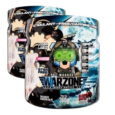 Imagem de Kit 2 Pré-Treino Noturno Warzone Night Battle UnderLabz 360g-Unissex