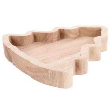 Imagem de Didiseaon Bandeja decorativa em forma de árvore de Natal prato lanche sobremesa doce prato de aperitivo de madeira bandeja de servir sushi tigela de frutas para restaurante casa bandeja de madeira