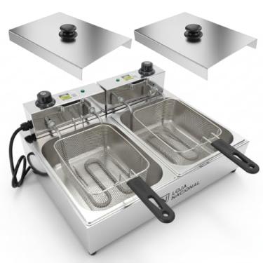 Imagem de Fritadeira Elétrica Industrial 2 Cubas 10L com Tampas - 110v