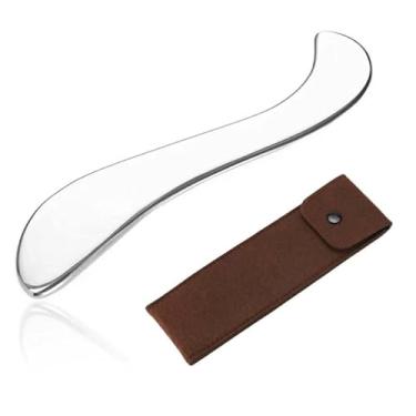 Imagem de Ferramenta Gua Sha de aço inoxidável, raspador muscular para mobilização de tecidos macios, liberação miofascial