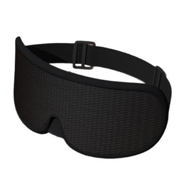 Imagem de OIIBWQ Máscara de bloqueio de luz 3D para os olhos com alça ajustável, máscara de dormir macia e opaca para viagens de avião e carro, preta.