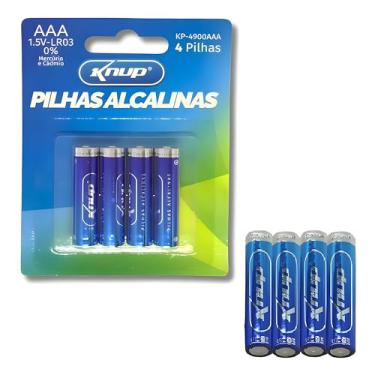Imagem de Pilha Alcalina Palito AAA 4900MAH 1.5V-LR03 Para Controle Remoto, Brinquedo, Lanterna, Relógio, Balança, Mouse sem fio e Fechadura Eletrônica, Cartela 4 Unidades (KP-4900AAA)