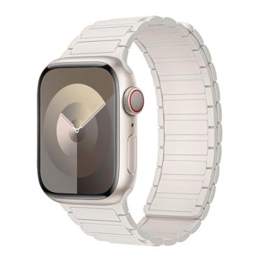 Imagem de Pulseira magnética para Apple Watch séries 11/10/9/8/7/6/5/4/3/SE/2nd/Ultra 3 de 49 mm, 46 mm, 45 mm, 44 mm, 42 mm, 41 mm, 40 mm, 38 mm, 40 mm, 38 mm, 49 mm, 46 mm, 46 mm, 46 mm, 46 mm, 46 mm, 46 mm