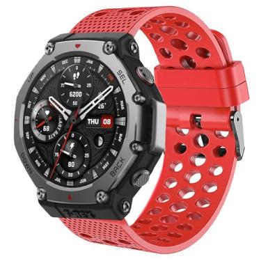 Imagem de Compatível com pulseiras Amazfit T-Rex 3, Lamshaw de liberação rápida de 22 mm, pulseira esportiva de silicone de 20 mm compatível com Amazfit T-Rex 3 de 48 mm, Balance, Cheetah Pro, Cheetah Round,