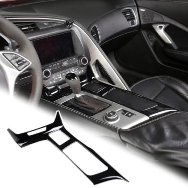 Imagem de Aotumcer Pacote com 1 adesivo de acabamento de capa de painel de caixa de câmbio de marchas, compatível com painel de câmbio Chevy Corvette C7, acessórios de interior de carro Bling (D)