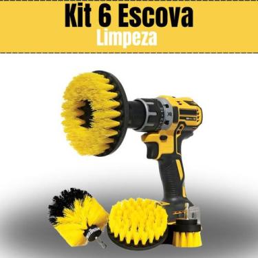 Imagem de Kit 6 Escovas Rotativa Limpeza para Furadeira Parafusadeira - MEGALU D