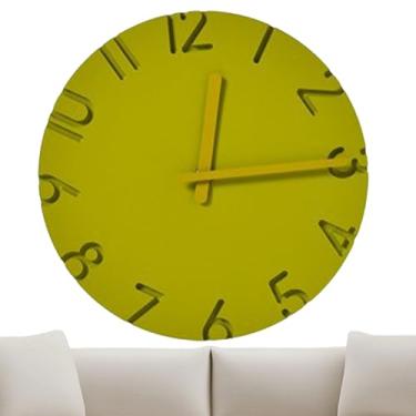 Imagem de Relógio de Parede Decorativo | 30 cm Relógio de Textura de Cimento com Números 3D,Decoração De Parede Para Ambiente Doméstico - Para Sala De Estar Cozinha Casa De Campo Escritório Quarto Sala De