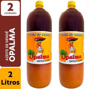 Imagem de Azeite De Dênde 2 Litros OPalma Garrafa Kit com 2 Unidades