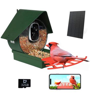 Imagem de Birdkiss Câmera alimentadora solar inteligente: câmera WiFi com identificação de IA com captura automática de vídeo de pássaros e notificações instantâneas, presente ideal para amantes de pássaros,