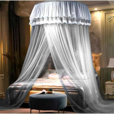 Imagem de Mosquiteiro de Teto Gigante com Abertura Lateral 14m para Cama Casal, Queen e King – Modelo Luxuoso Antimosquito(BRANCO,GIGANTE KING COM ABERTURA LAT)