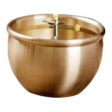 Imagem de IEUDNS Suporte Retrô para Lâmpada de óleo com Brilho Ajustável em Cobre, em Formato de Buda, para Velas Votivas Ou Tealights. Ideal para Ghee, Manteiga, Estilo C