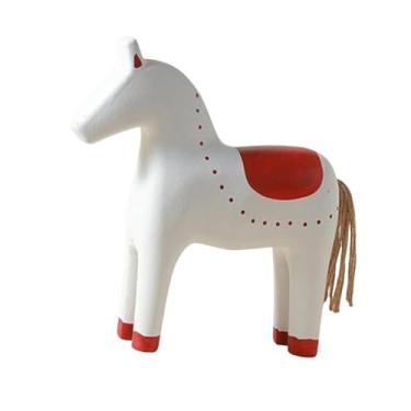 Imagem de Generic Ornamento de Cavalo de Madeira, Coleção de Estatuetas de Cavalos de Madeira, Estátua Decorativa Criativa de Pônei para Mesa, Prateleira, Armário e, 16 Cm X 4.5 Cm X 18