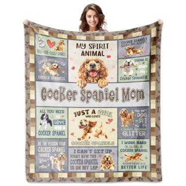 Imagem de Ucuxuov Presentes de Cocker Spaniel para mulheres, cobertor Cocker Spaniel 152 cm x 127 cm, presentes de Cocker Spaniels para mãe de cachorro, presente de cachorro Cocker Spaniels para proprietários
