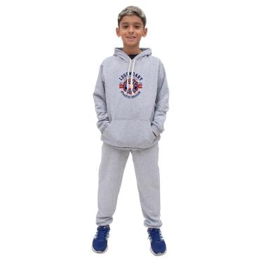 Imagem de Conjunto Moletom Infantil Meninos Blusa Canguru Capuz e Calça Comprida Quentinho Inverno Escola