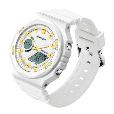 Imagem de  Relógio Feminino Casual Elegante Digital Display Duplo Relógio de Quartzo A Prova D´agua 