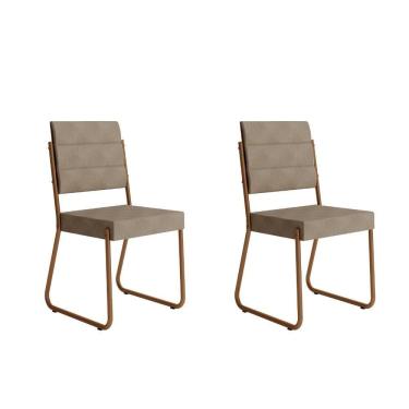 Imagem de Conjunto 2 Cadeiras De Jantar 1736 Carraro Caramelo/rose