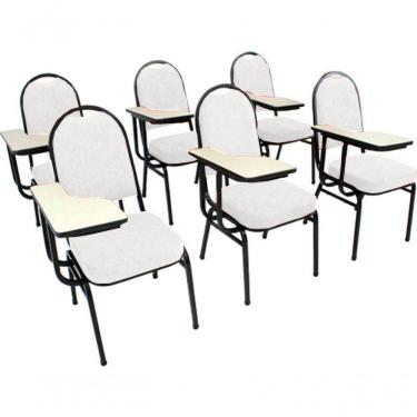 Imagem de Kit Com 6 Cadeiras Para Auditórios Linha Hotel Branco