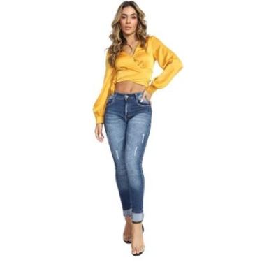 Imagem de Calça Jeans Skinny Feminina Escuro Biotipo 28173-Feminino
