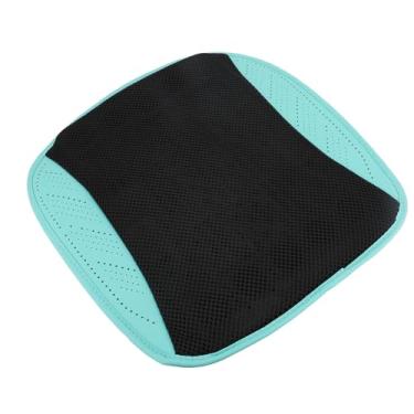 Imagem de SUNGOOYUE Almofada Ventilada Alimentada por USB, Tecnologia de Ventilador Inteligente, Capa de Seda Gelada Antiderrapante Respirável para Carro e Escritório (Preto Ciano)