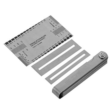 Imagem de RiToEasysports Medidor de Ação de Corda, Régua, Conjunto de Aço Inoxidável, Ferramenta de Medição Precisa para Guitarra, 32 Peças, Medidores Adequados para Guitarristas, Prata