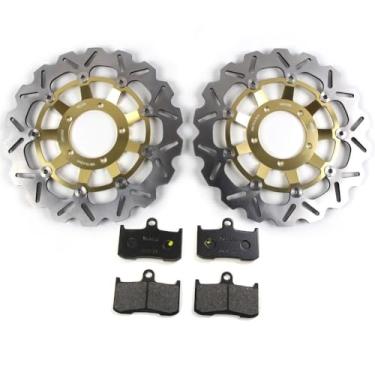 Imagem de Discos e pastilhas de freio dianteiro Arashi para Triumph Street Triple 675R 2009-2012, Daytona 675 2006-2012 acessórios de substituição de motocicleta dourado