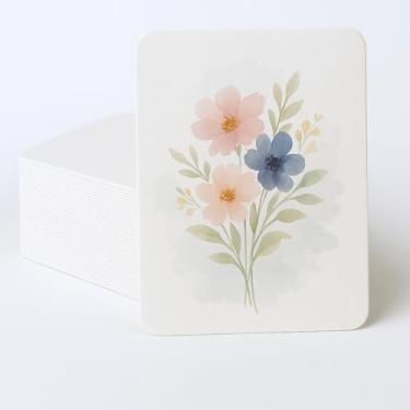 Imagem de Moriquill Cartões de papel aquarela 12 x 17 cm, prensado a frio de 300 g/m2, 100 folhas, branco natural sem ácido, cantos arredondados à mão, texturizado para aquarela, cartões postais e diário