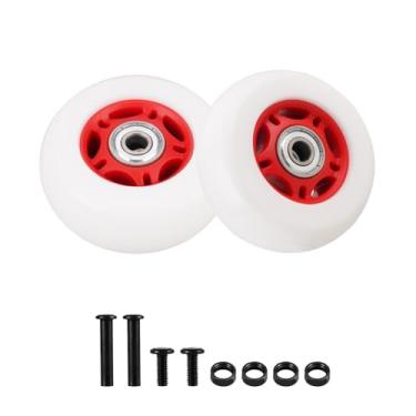 Imagem de KAMIER Upgraded Crazy Cart Caster Wheels 76mm x 30mm Replacement for Kids Electric Razor Crazy Cart XL DLX Shift Rear Wheel Go Kart Drifting Krazy Cart Wheel 76mm x 30mm Parts Red (Set of 2)