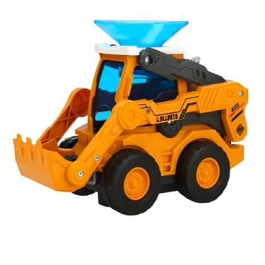 Imagem de Mini Retroescavadeira Infantil, Plástico, Laranja e Preto, com Luzes LED, Operação Automática, Brinquedo Educativo para Crianças 3 Anos, Veículo de Construção a Pilha AA