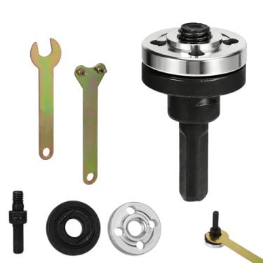 Imagem de Kit Adaptador 5 em 1 para Esmerilhadeira Angular 10mm, Conjunto Haste Conexão Conversão Furadeira Elétrica Esmerilhadeira com Acionamento Rotativo Ajustável para Discos Corte e Acessórios