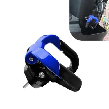 Imagem de Dogary 1 gancho de motocicleta, suporte de gancho fechado com garra dupla forte para capacete, acessórios para pendurar na frente, universal para bicicletas de scooters de ciclomotor (azul)
