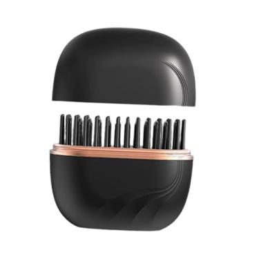 Imagem de Kokiya Escova alisadora de cabelo, pente quente, aquecimento rápido, portátil, leve, tamanho ideal para viagens, alisador e modelador de cabelo profissional, Preto