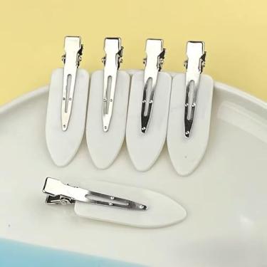 Imagem de Kit com 12 Presilhas colorida para cabelo, skincare e maquiagem,estilosa, moderna, prática e fofa (12 Branco Sólido)
