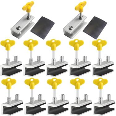 Imagem de Fechaduras de janela ajustáveis para crianças, fechaduras de segurança infantis de liga de alumínio para janelas e portas deslizantes, conjunto de 12 peças prata