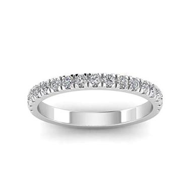 Imagem de Aliança de casamento de diamante empilhável TW de 1/2 quilate em ouro branco 10k, 7.5, Ouro branco, Diamante branco