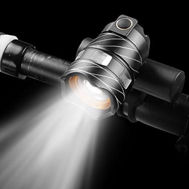 Imagem de Lanterna Frontal para Bicicleta Zoomable Recarregável via USB Lâmpada LED MTB Farol de Aviso Ciclismo com 3 Modos Alto Baixo Pisca Rápido Capa Metal Montagem Fácil