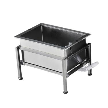 Imagem de TRGCJGH Lavatório de esfregão de piso interno e externo, pia de esfregão de aço inoxidável com drenagem para garagens de negócios de cozinha (93 cm/36,6 pol.)