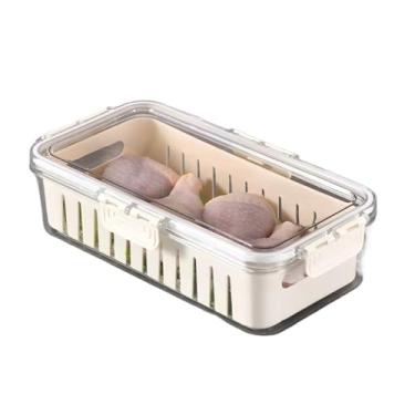 Imagem de Caixa Organizadora de Alimentos Transparente Geladeira Empilhável Multiuso com Divisórias (Caixa 1 Divisória)