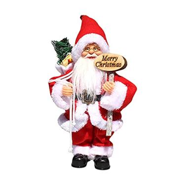 Imagem de Boneco Musical de Papai Noel Elétrico Brincos Cantando e Dançando Decorações Centro Mesa Brinquedos Operados por Bateria Ornamentos Móveis para Carro Veículo