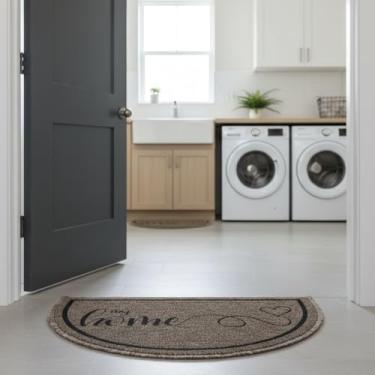 Imagem de Tapete Capacho Meia Lua Porta De Entrada 38×60cm Casa Apartamento Escritório Antiderrapante