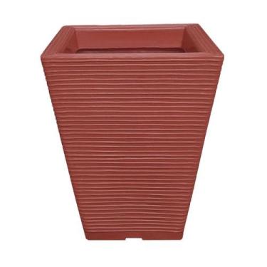Imagem de Vaso D Planta Quadrado Decorativo Polietileno 45X35 Cerâmica - Foster 
